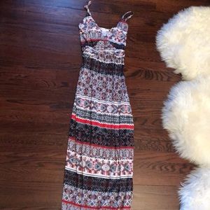 Floral Jersey V-Neck maxi dress